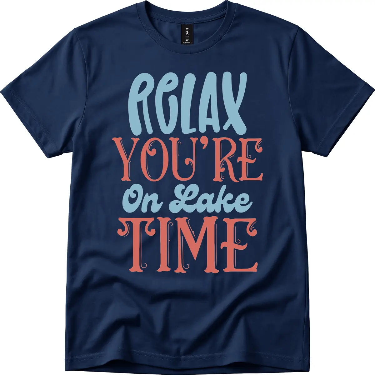 Relax You're On Lake Time T-Shirt in Navy