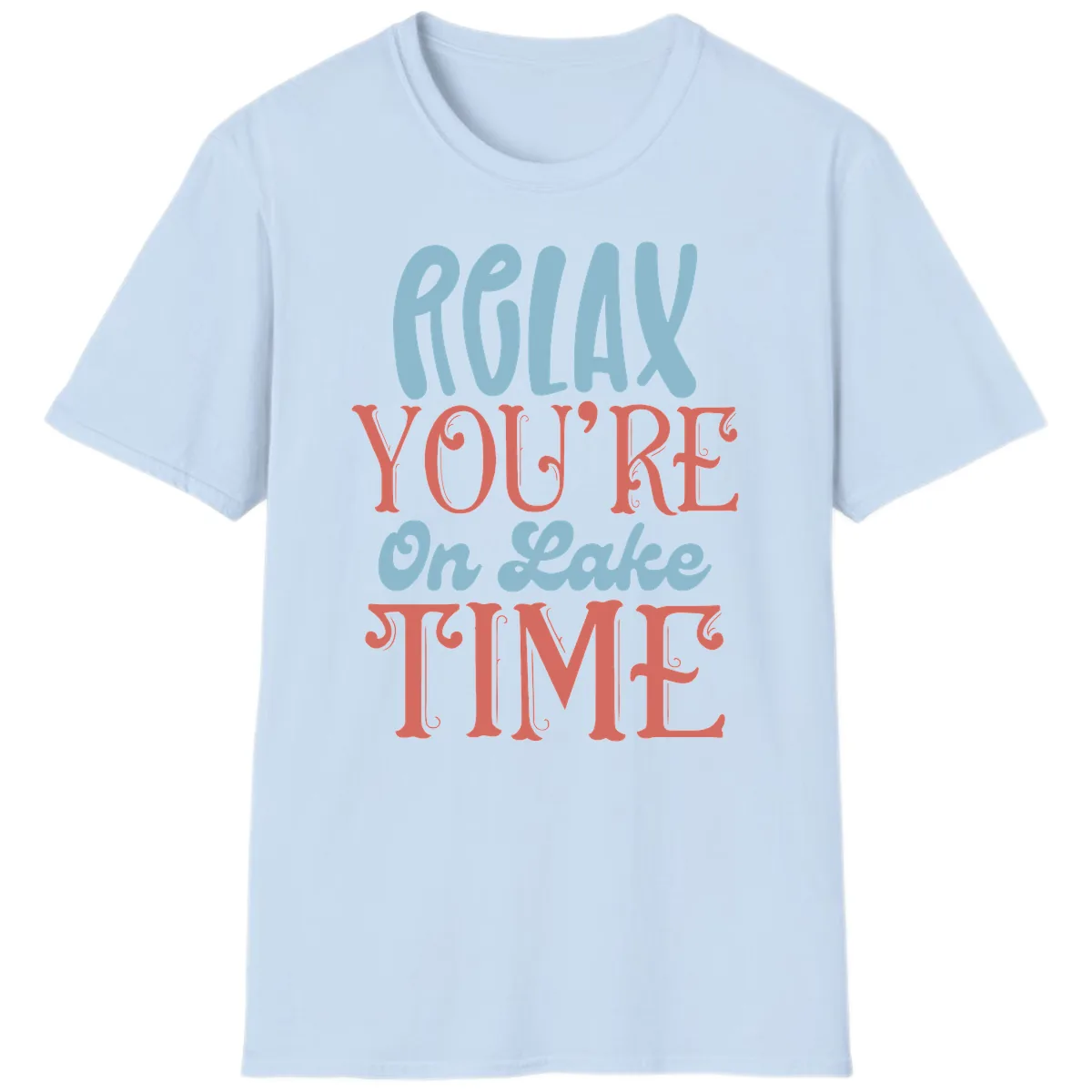 Relax You're On Lake Time T-Shirt in Light Blue