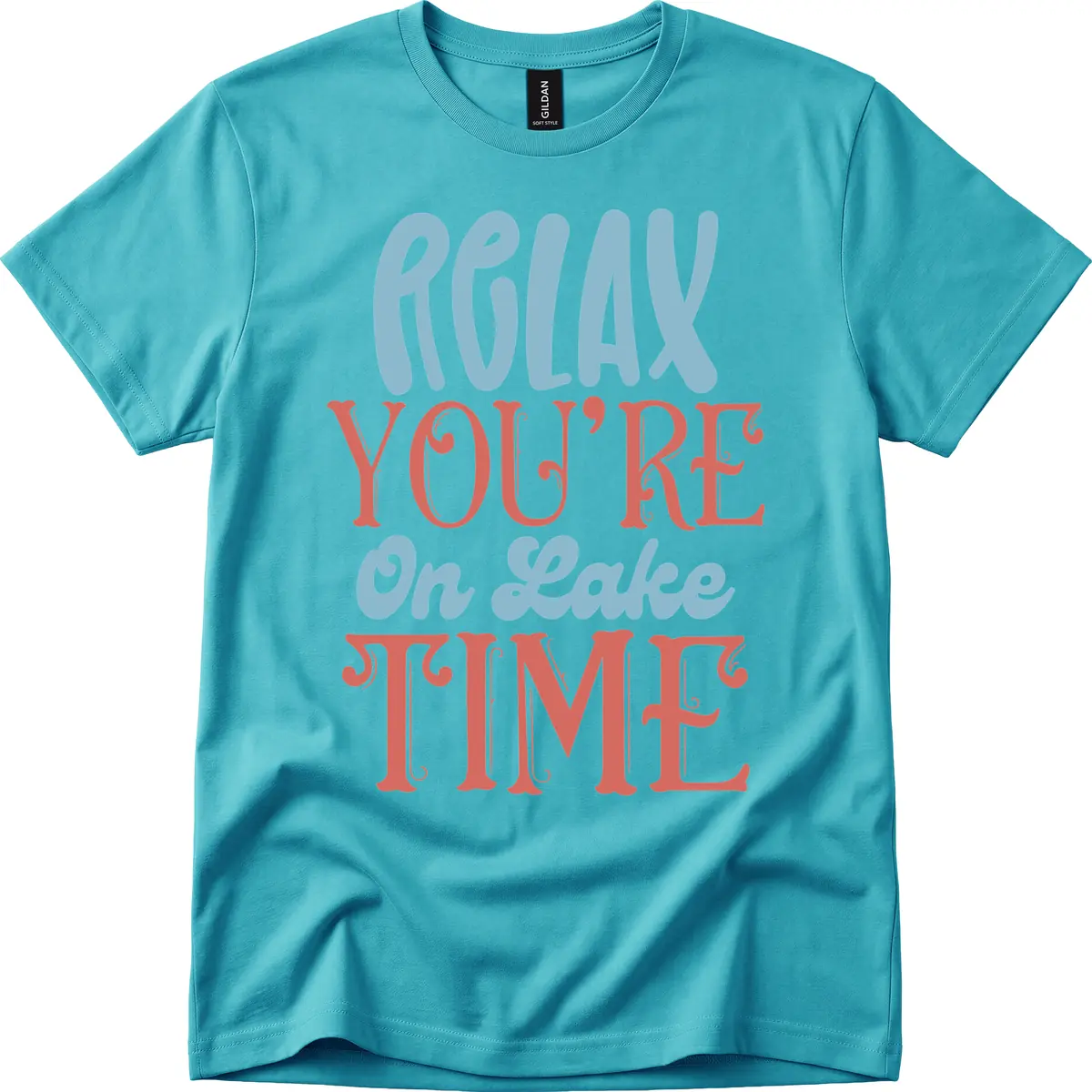 Relax You're On Lake Time T-Shirt in Tropical Blue