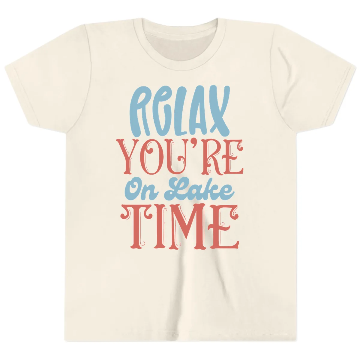 Relax You're On Lake Time Youth T-Shirt in Natural