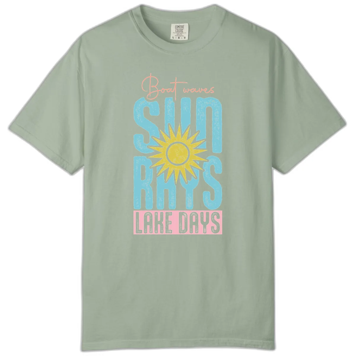 Boat Waves Sun Rays Lake Days Comfort Color in Bay