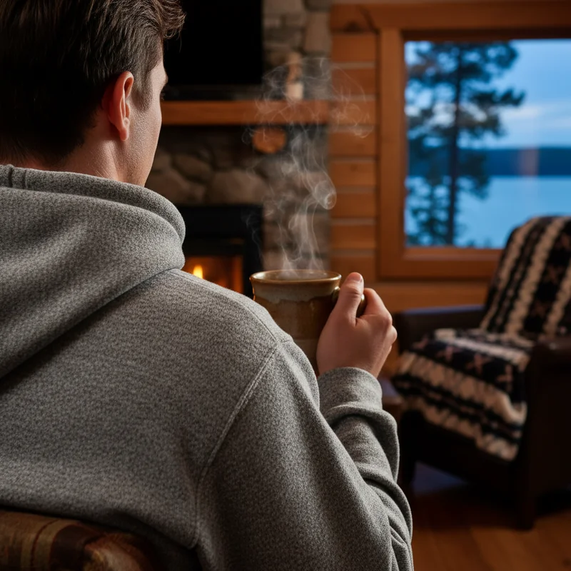 Autumn Evenings: Gathering Around the Cabin Fire - Lake Life Shirt Co