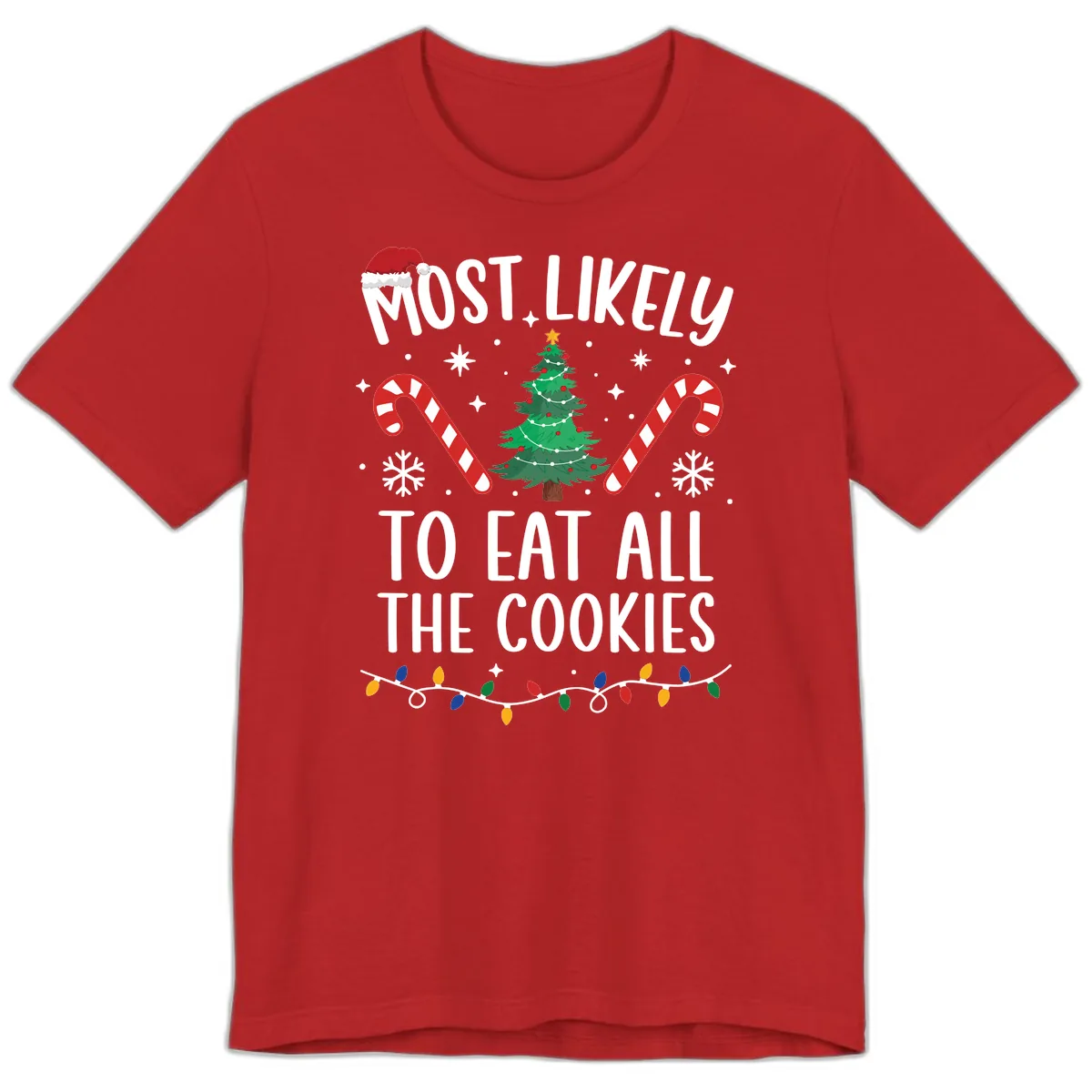 Most Likely To Eat All The Cookies Premium T-Shirt in Red