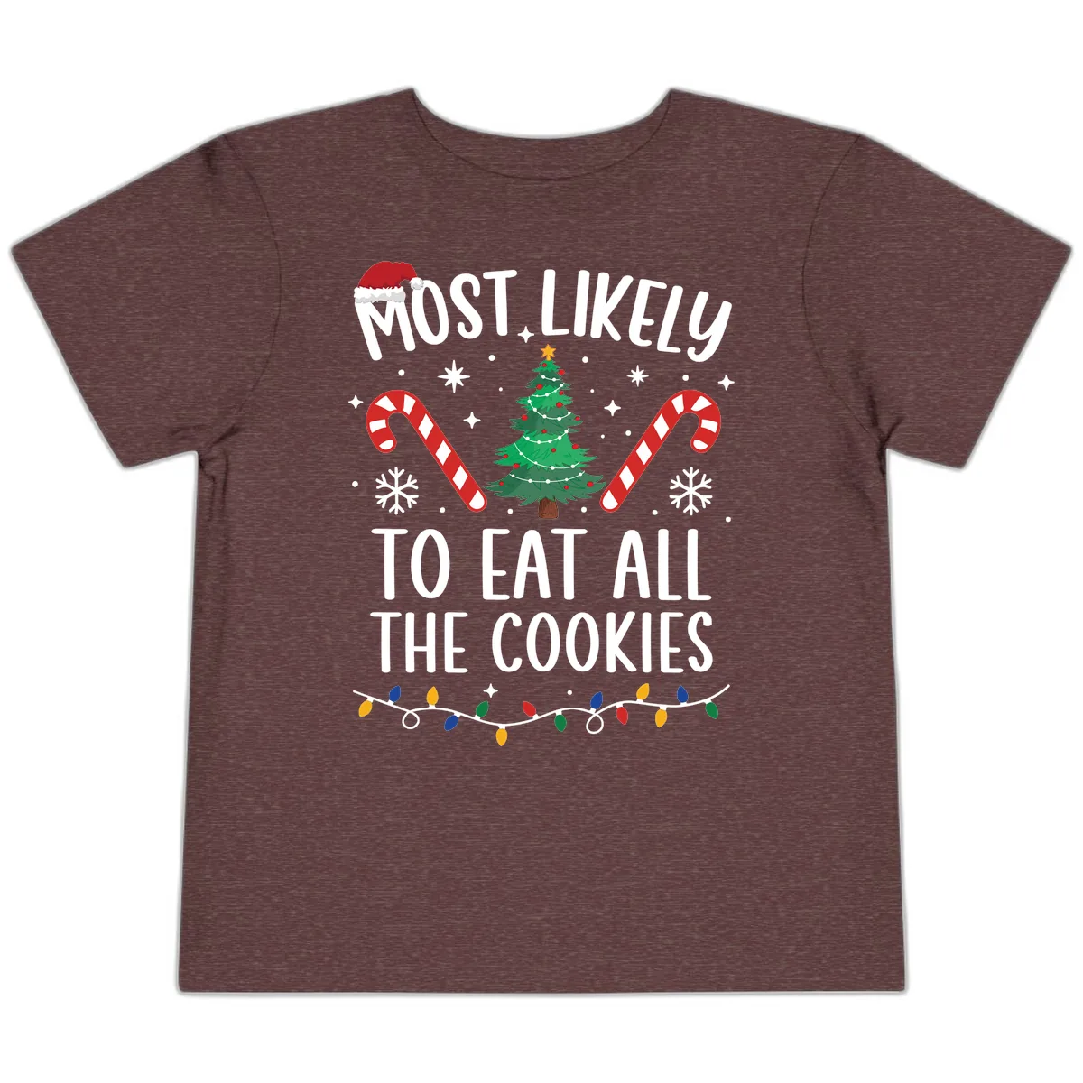 Most Likely To Eat All The Cookies Toddler T-Shirt in Heather Maroon