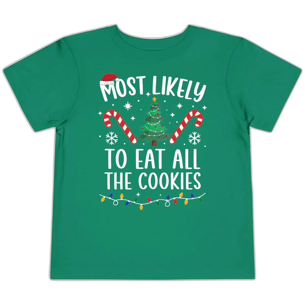 Most Likely To Eat All The Cookies Toddler T-Shirt in Kelly