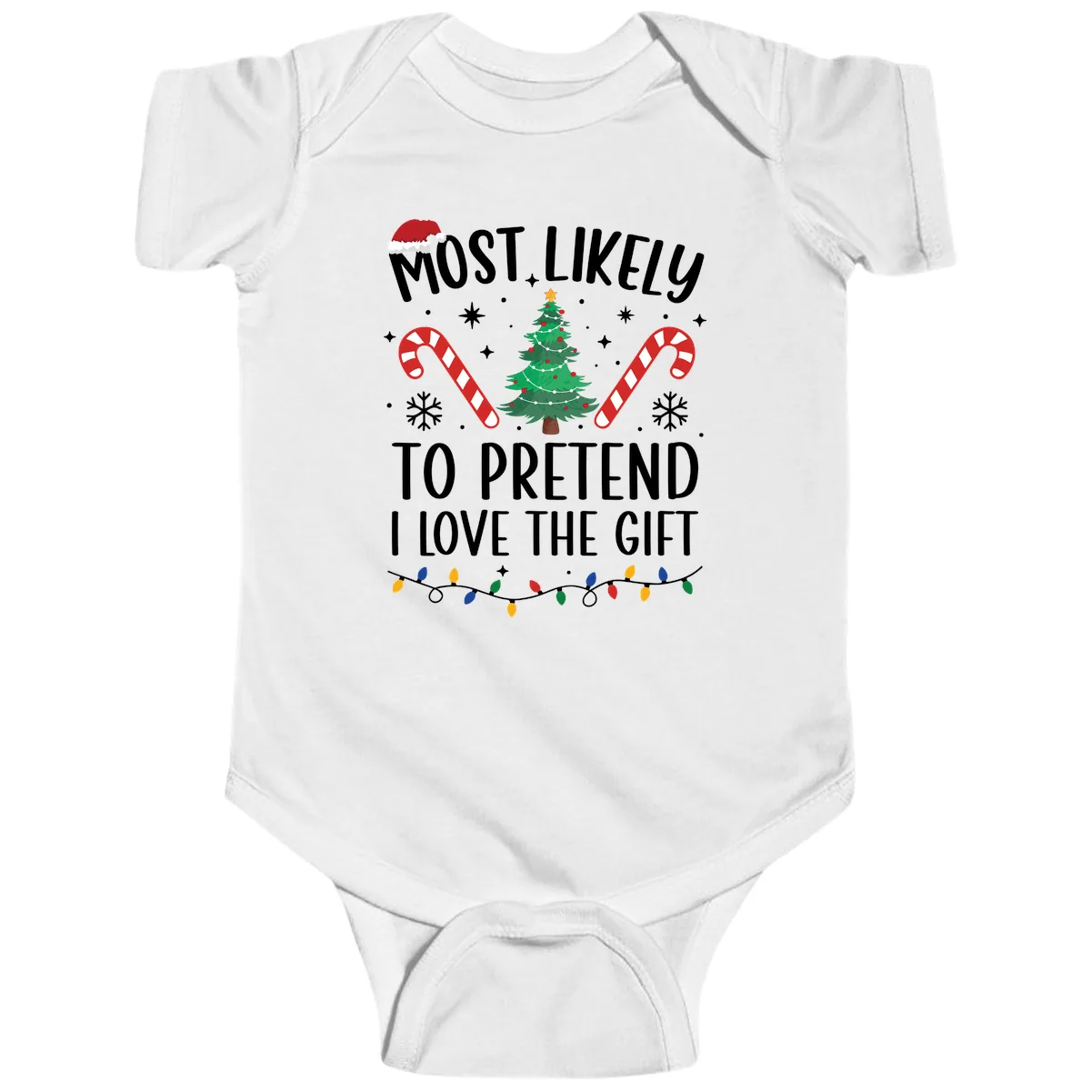 Most Likely To Pretend I Love Gift Baby Onesie in White