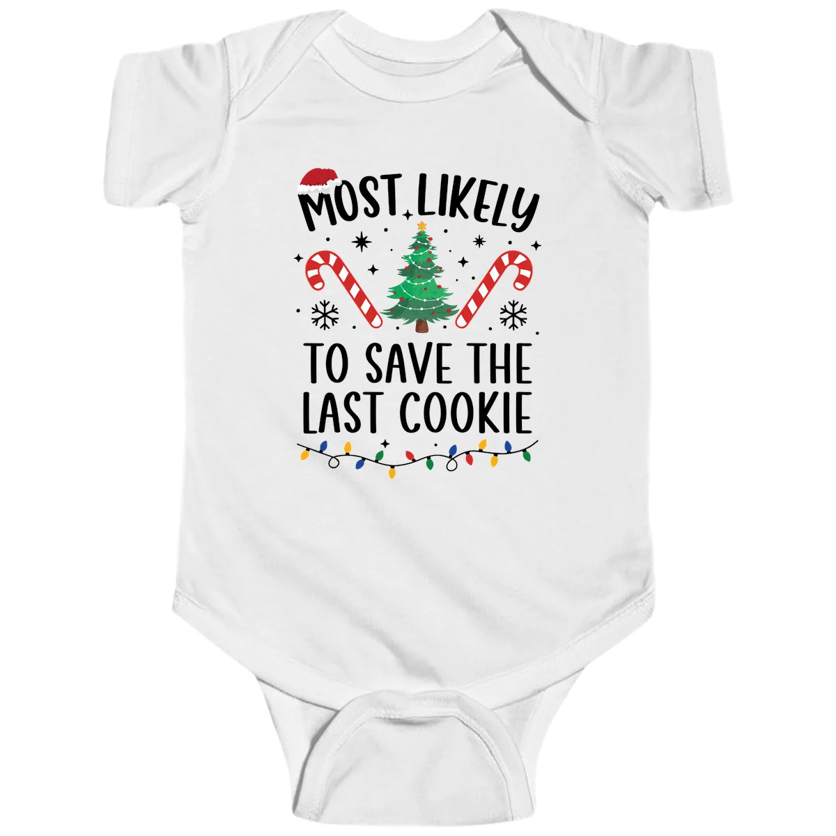 Most Likely To Save The Last Cookie Baby Onesie in White