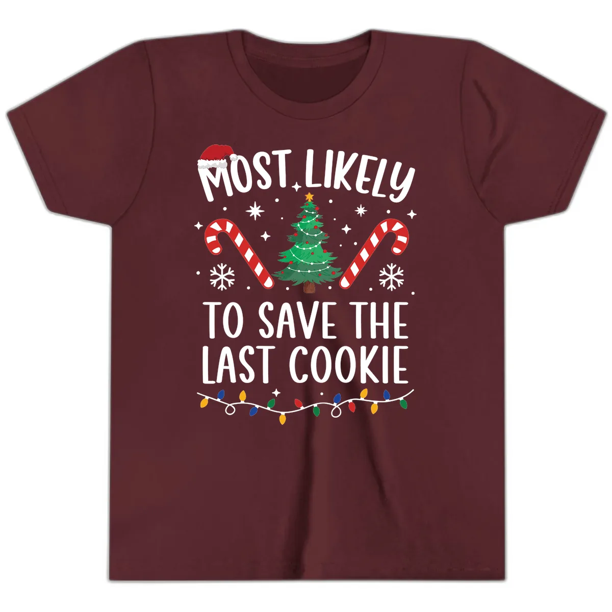 Most Likely To Save The Last Cookie Youth T-Shirt in Maroon