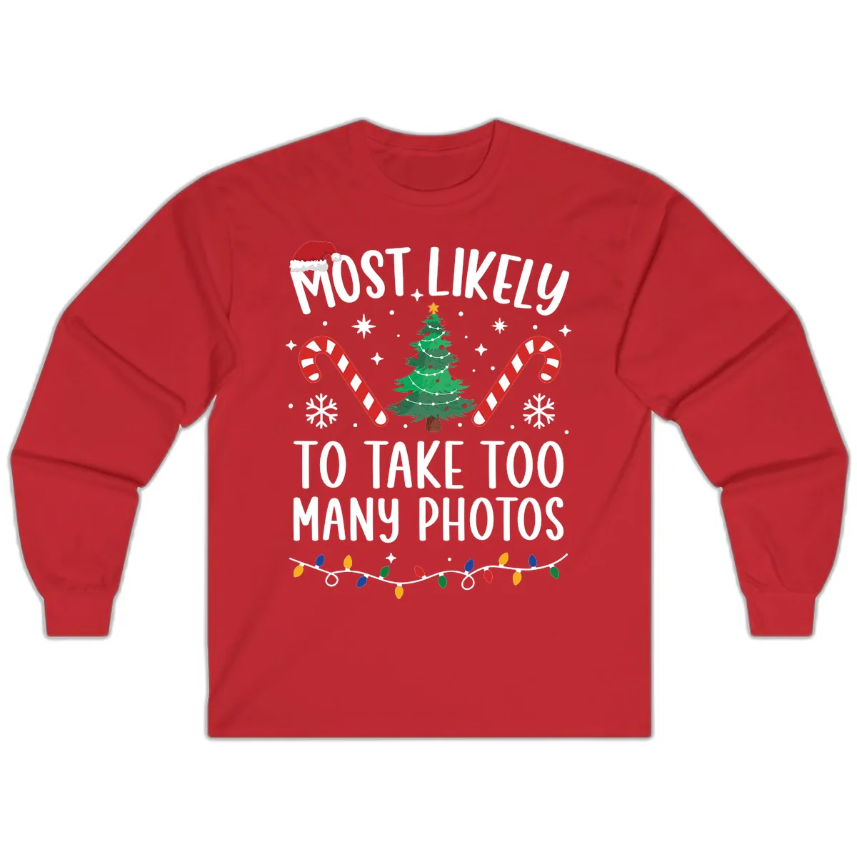 Most Likely To Take Too Many Photos Long Sleeve in Red