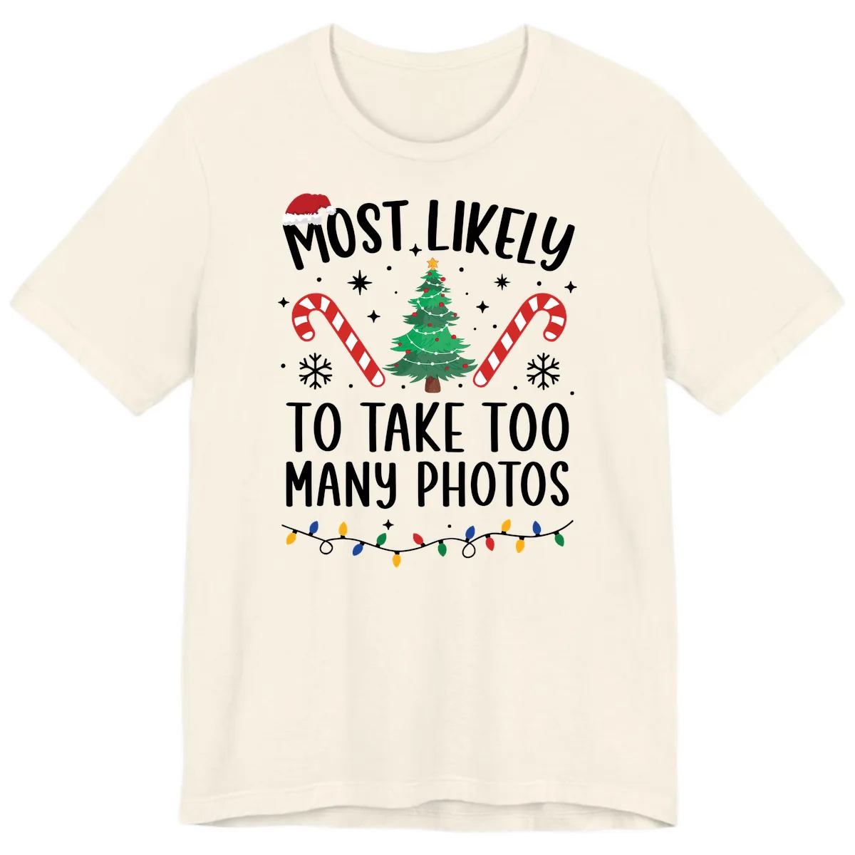 Most Likely To Take Too Many Photos Premium T-Shirt in Natural