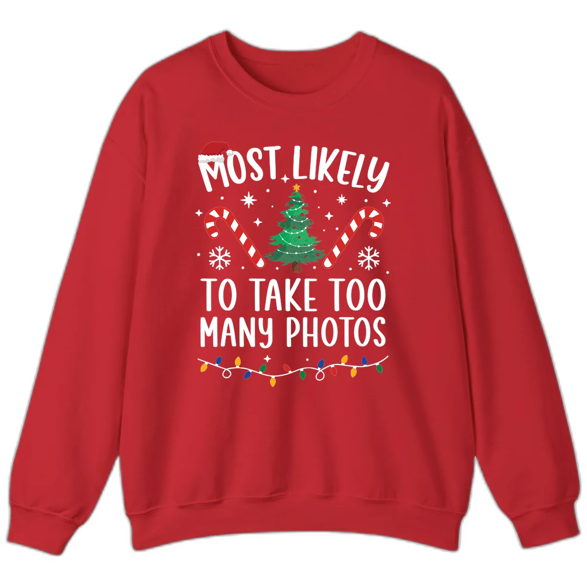 Most Likely To Take Too Many Photos Sweatshirt in Red