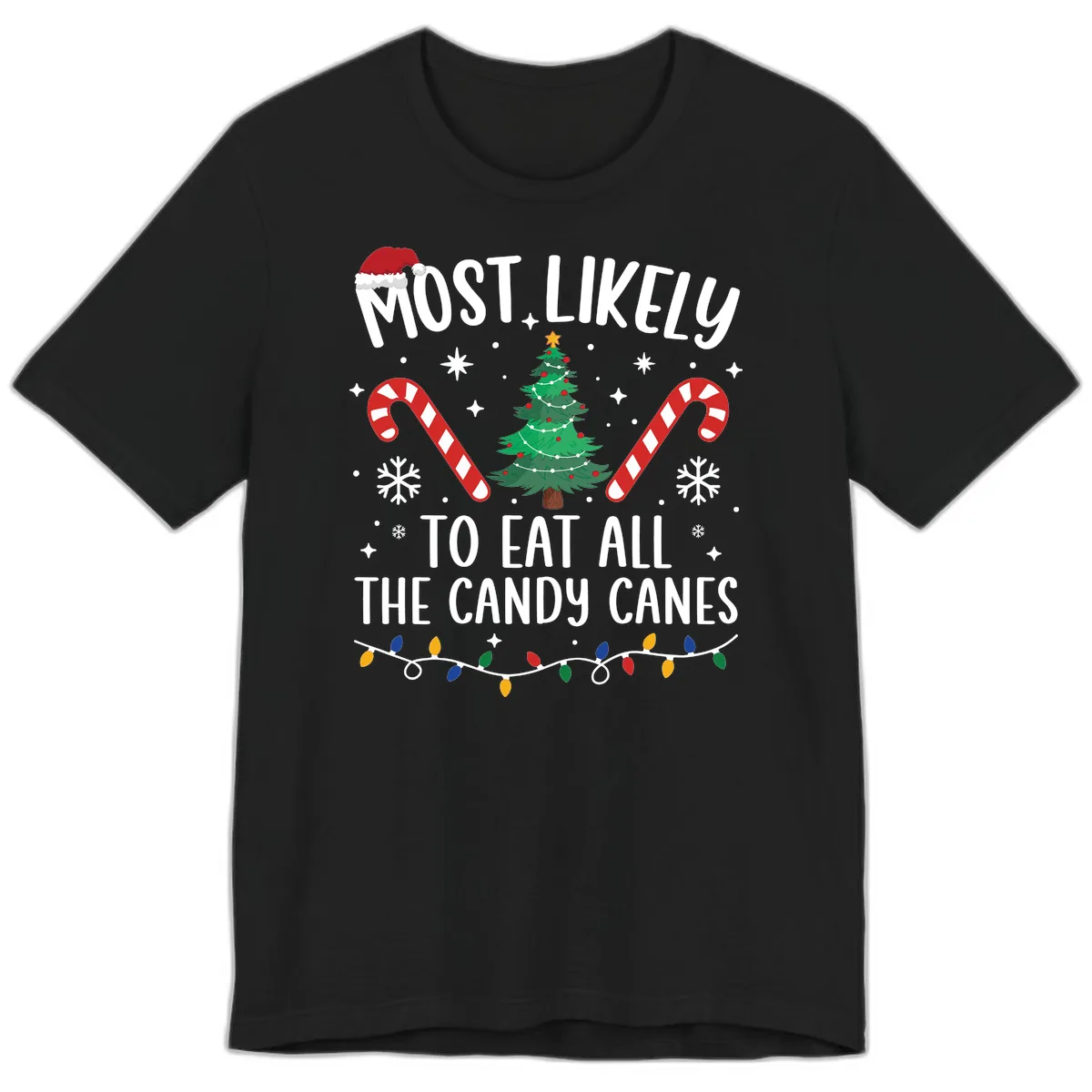 Most Likely To Eat Candy Canes Christmas Premium T-Shirt in Black
