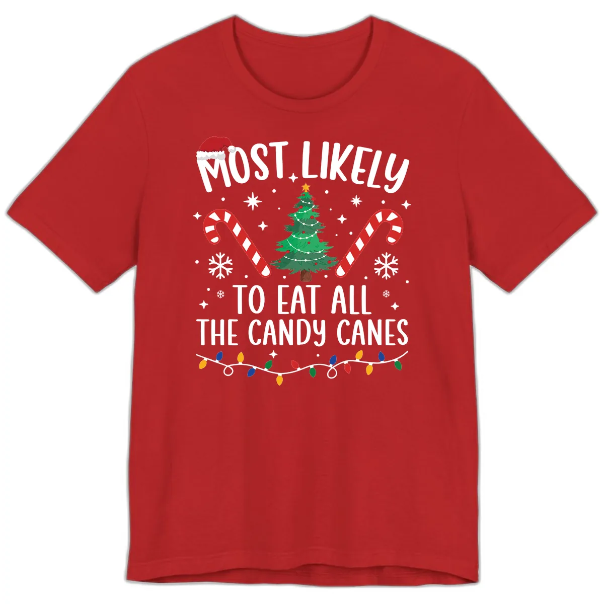 Most Likely To Eat Candy Canes Christmas Premium T-Shirt in Red