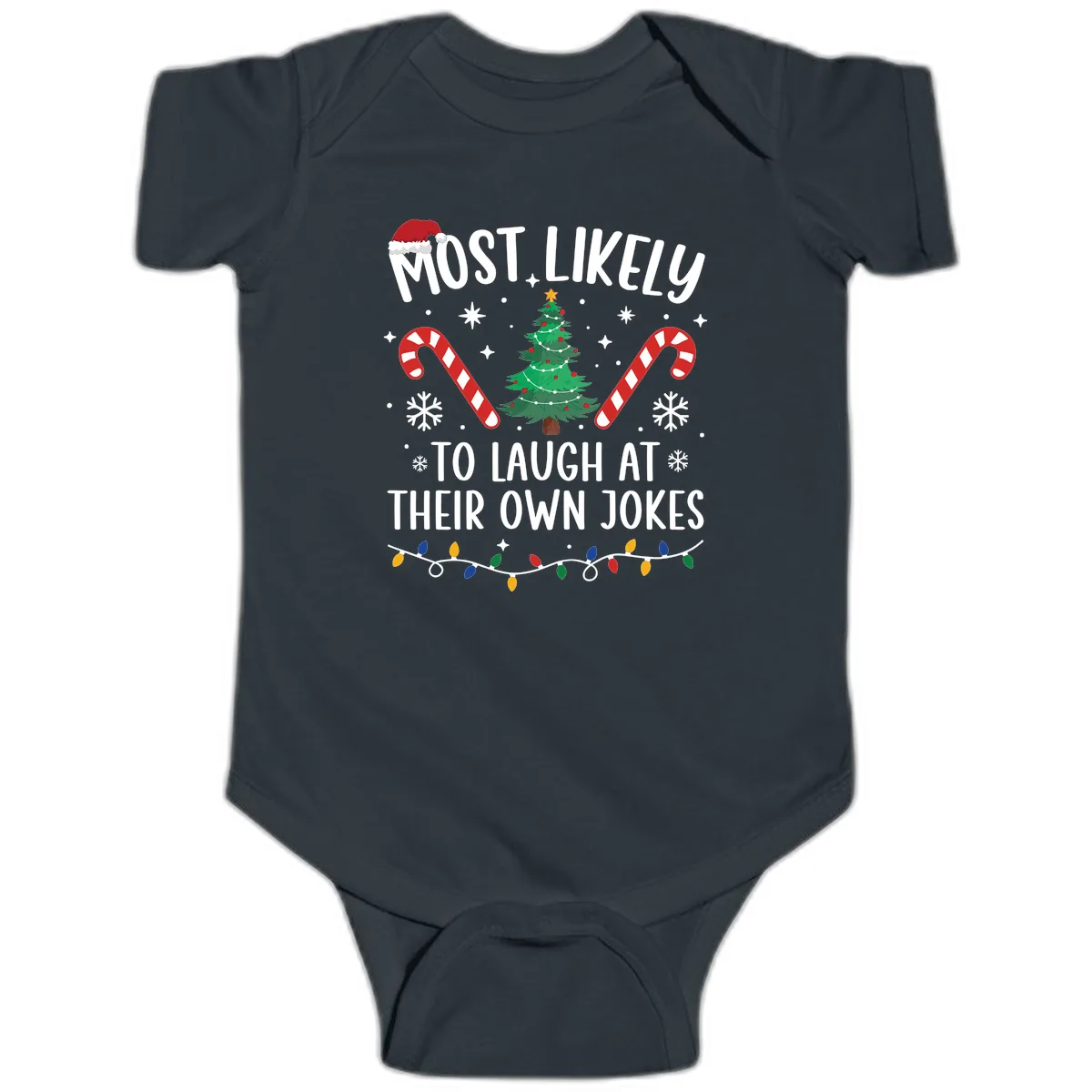 Most Likely To Laugh At Their Own Jokes Baby Onesie in Black