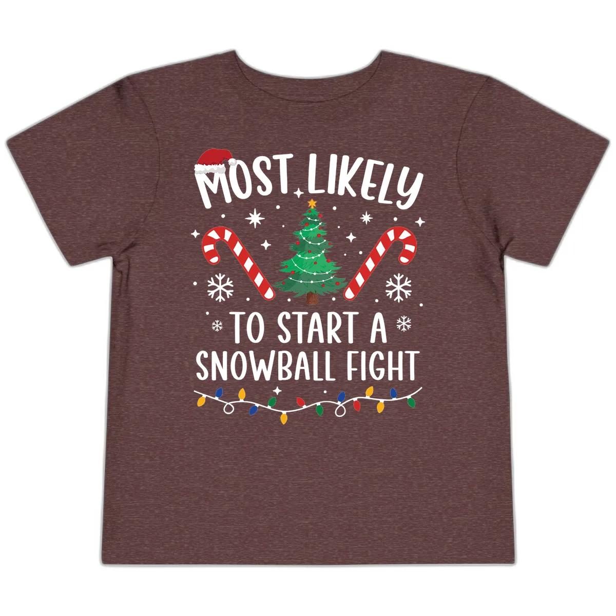 Most Likely To Start A Snowball Fight Toddler T-Shirt in Heather Maroon