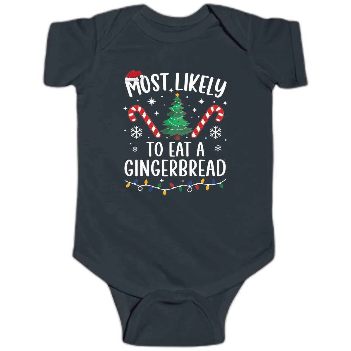Most Likely To Eat A Gingerbread Baby Onesie in Black