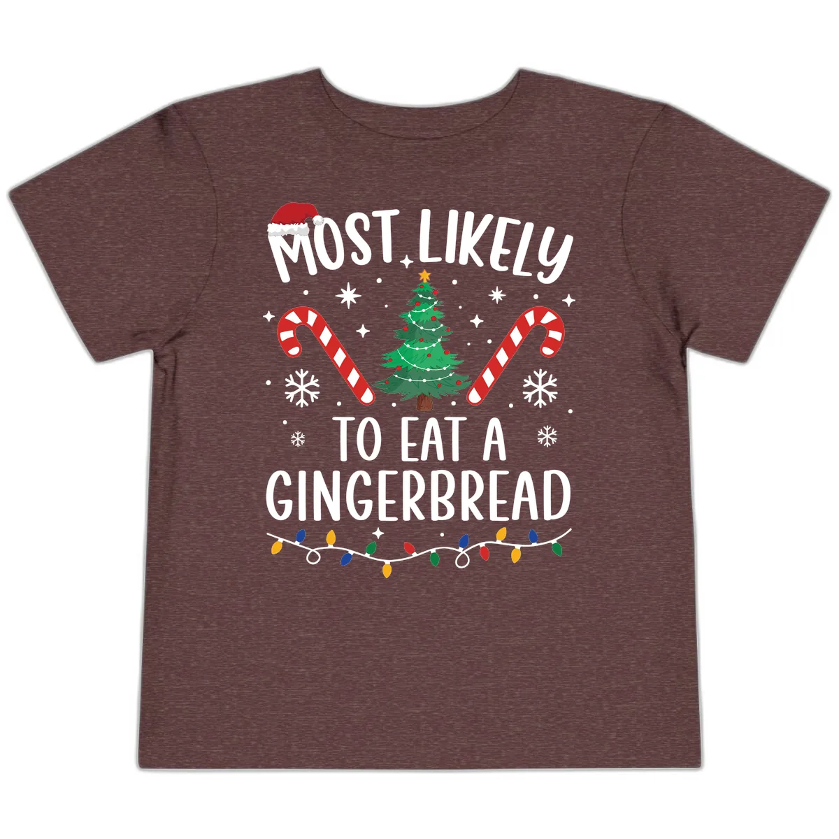 Most Likely To Eat A Gingerbread Toddler T-Shirt in Heather Maroon
