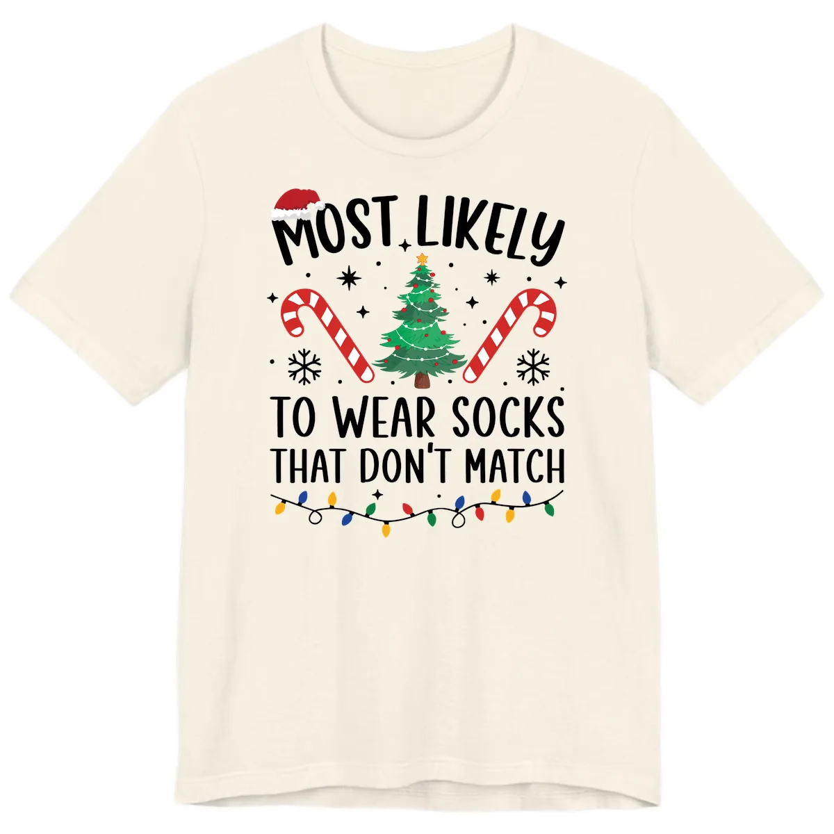 Most Likely To Wear Mismatched Socks Premium T-Shirt in Natural