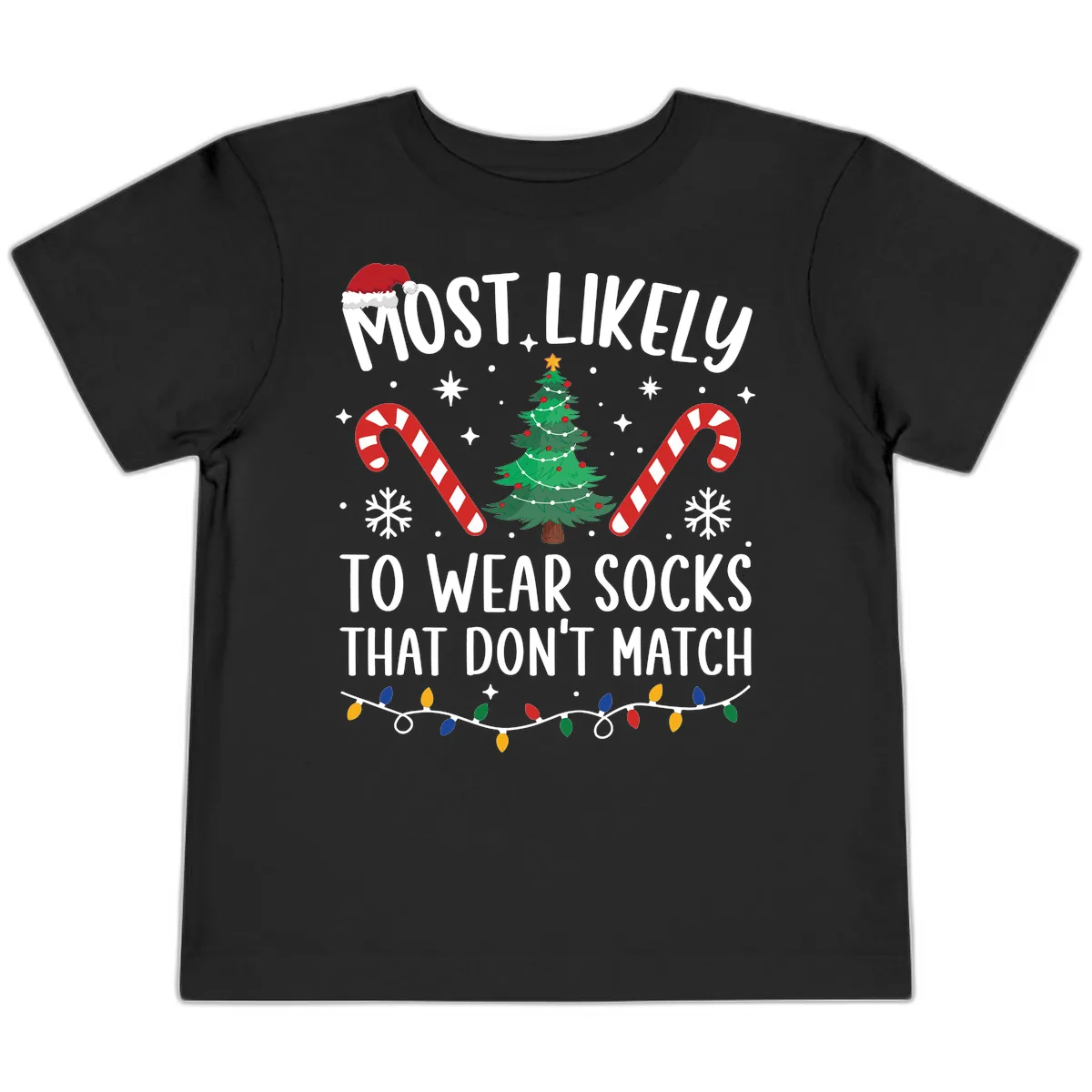 Most Likely To Wear Mismatched Socks Toddler T-Shirt in Black
