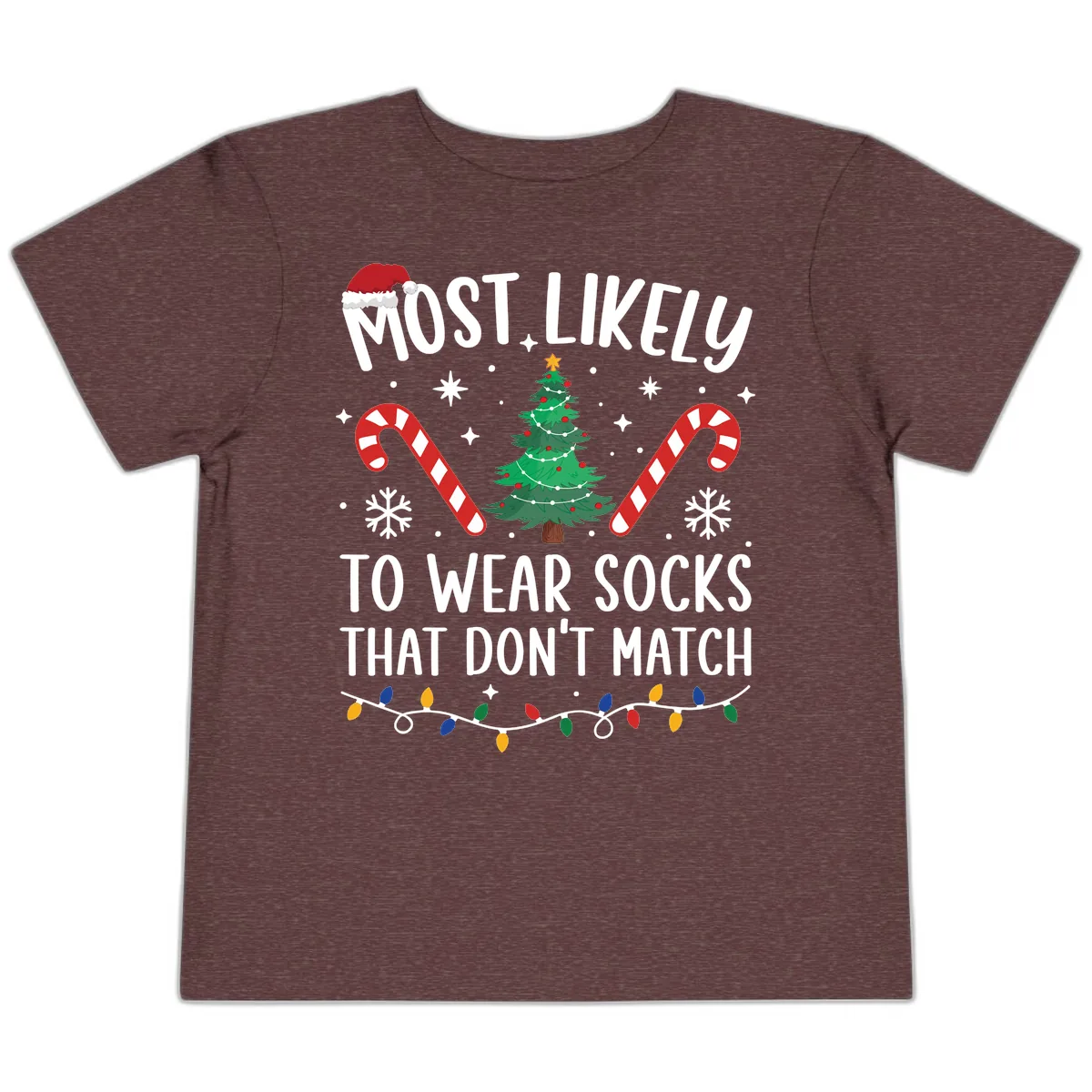 Most Likely To Wear Mismatched Socks Toddler T-Shirt in Heather Maroon