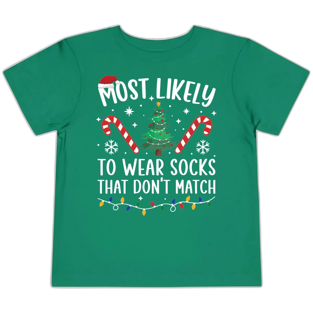 Most Likely To Wear Mismatched Socks Toddler T-Shirt in Kelly