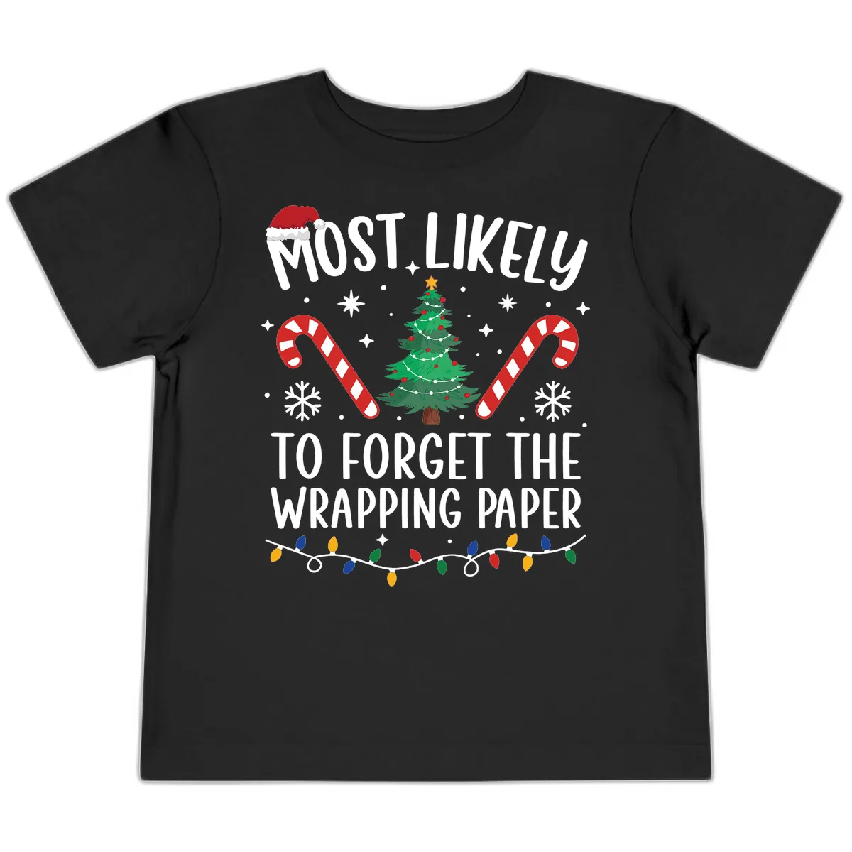 Most Likely To Forget Wrapping Paper Toddler T-Shirt in Black