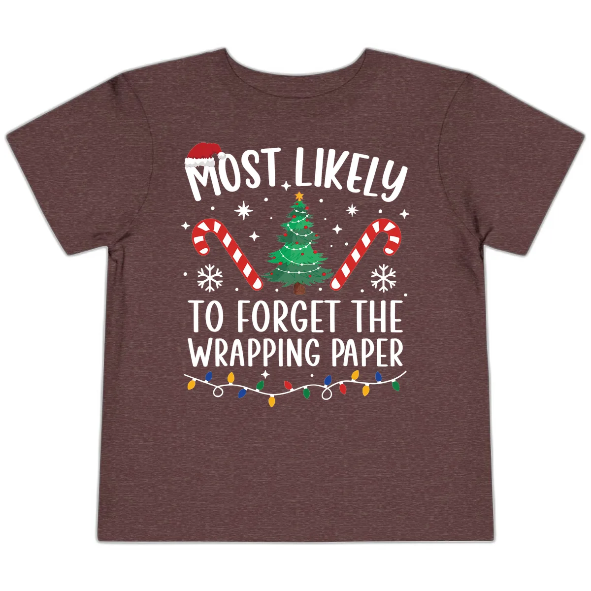 Most Likely To Forget Wrapping Paper Toddler T-Shirt in Heather Maroon