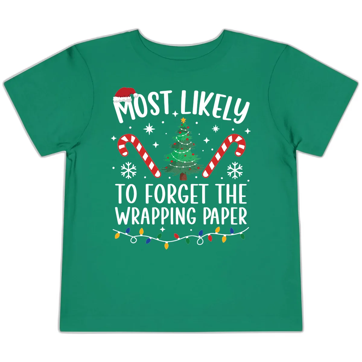 Most Likely To Forget Wrapping Paper Toddler T-Shirt in Kelly