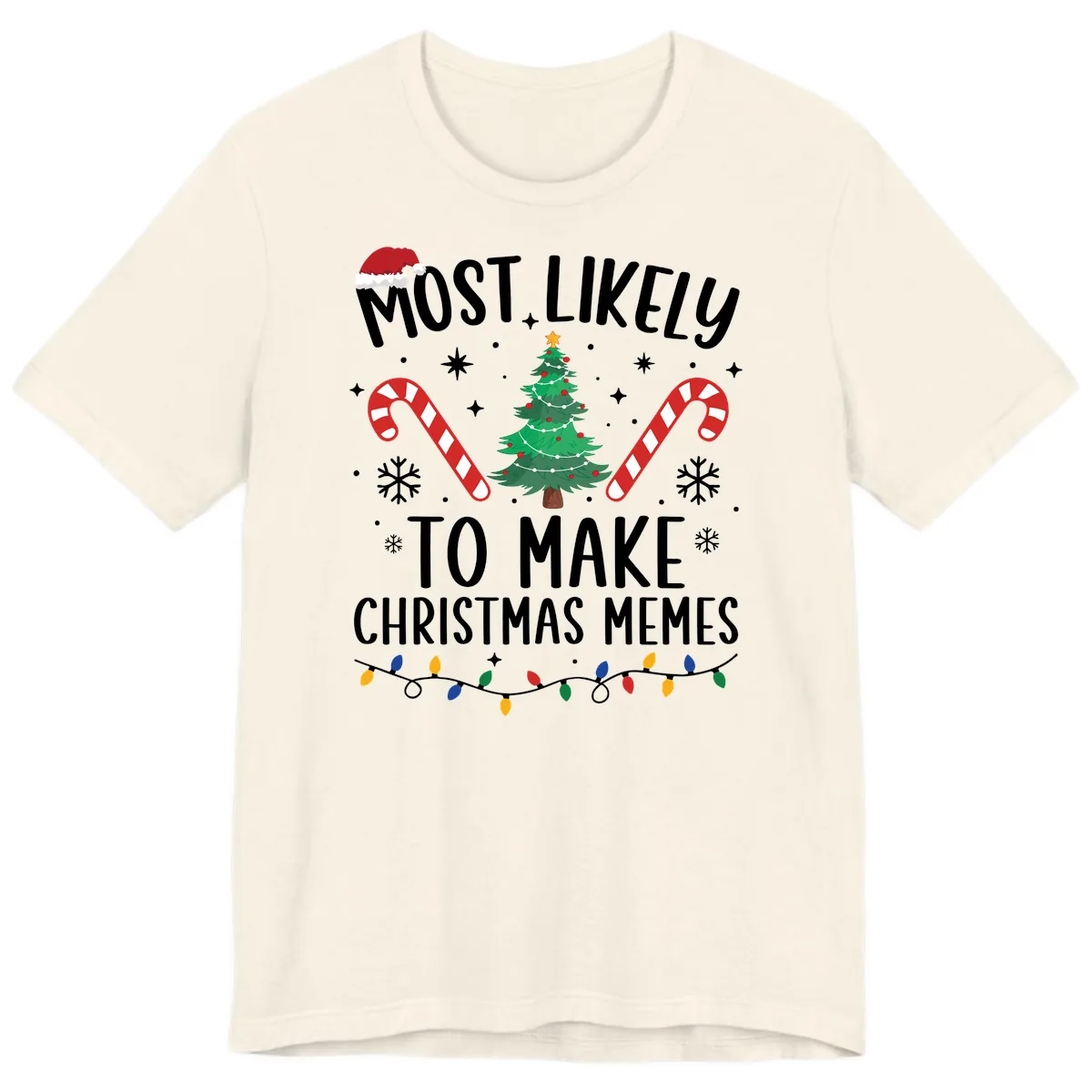 Most Likely To Make Christmas Memes Premium T-Shirt in Natural