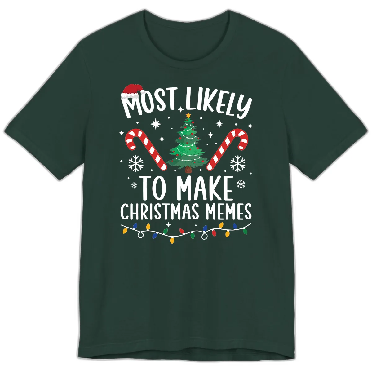 Most Likely To Make Christmas Memes Premium T-Shirt in Forest