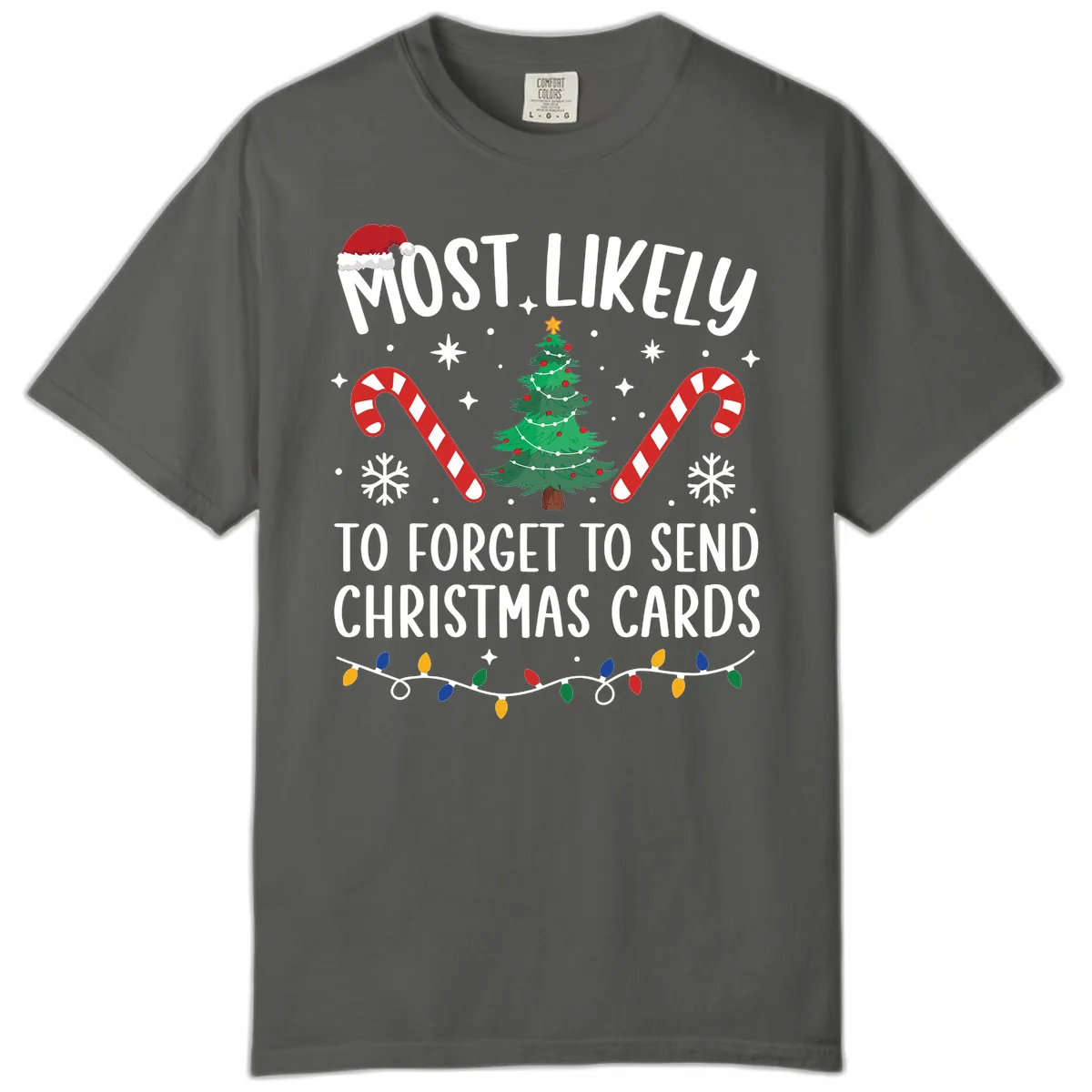 Most Likely To Forget Christmas Cards Comfort Color in Pepper