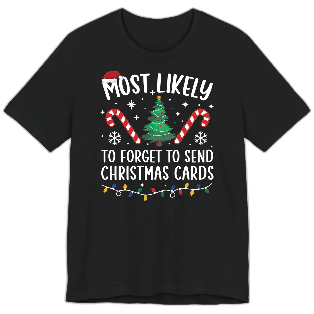 Most Likely To Forget Christmas Cards Premium T-Shirt in Black