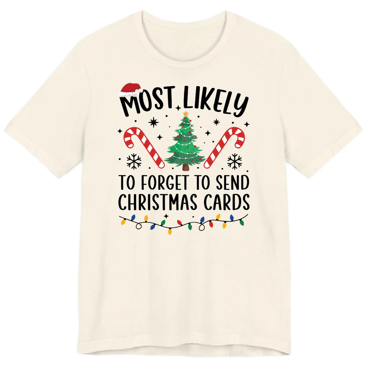 Most Likely To Forget Christmas Cards Premium T-Shirt in Natural