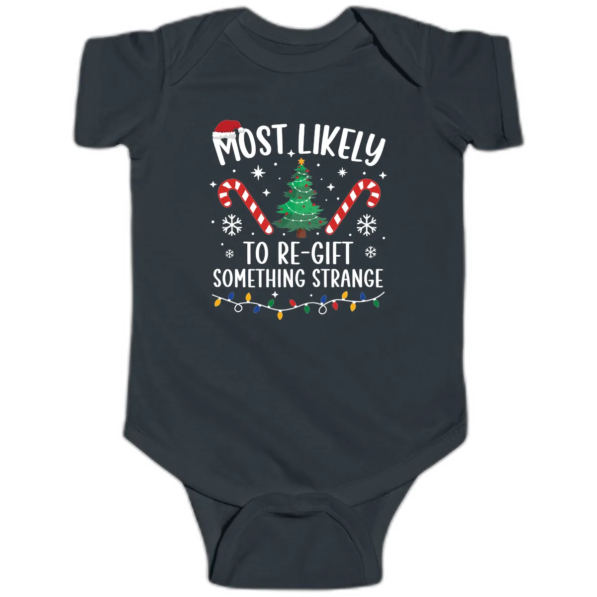 Most Likely To Re-Gift Something Strange Baby Onesie in Black