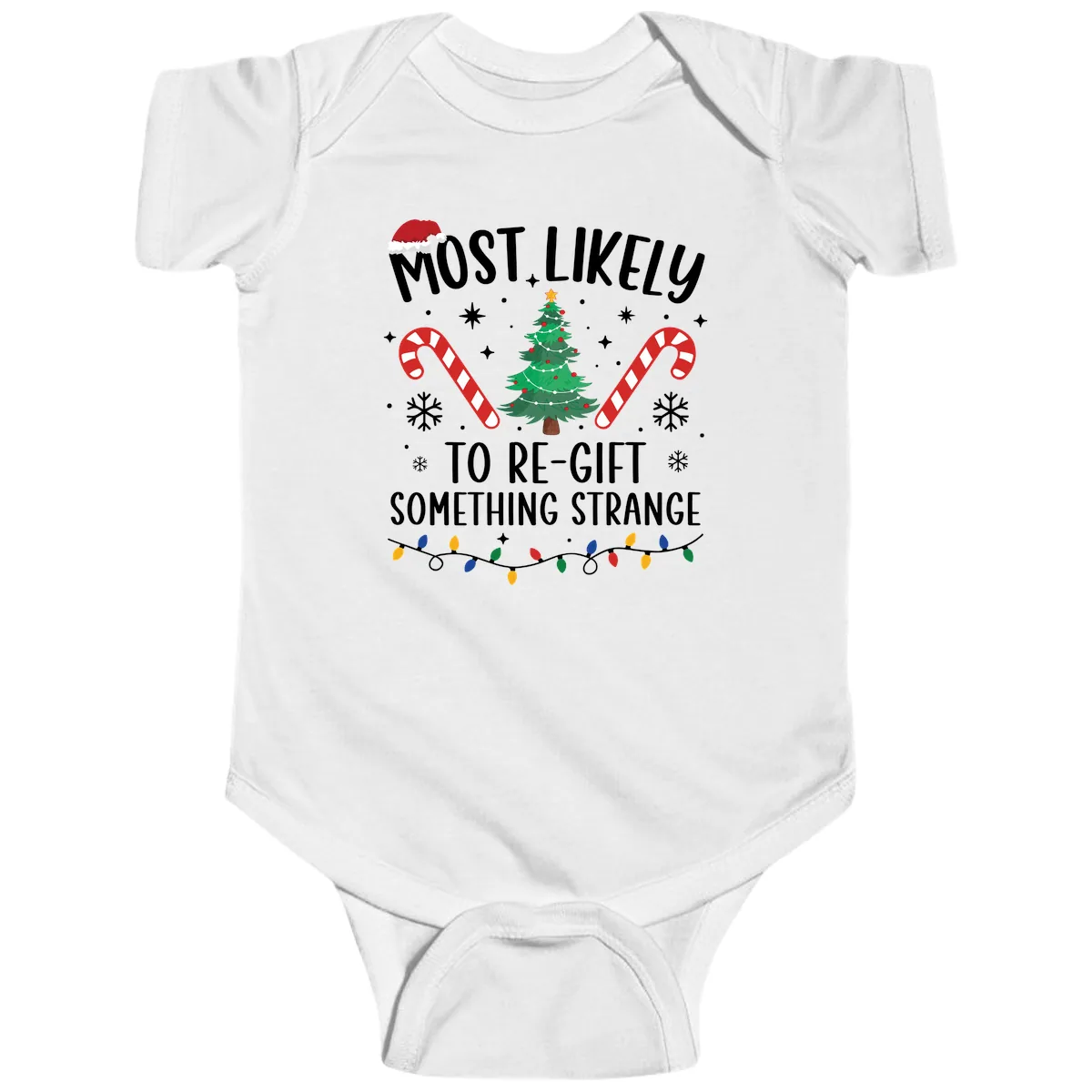 Most Likely To Re-Gift Something Strange Baby Onesie in White