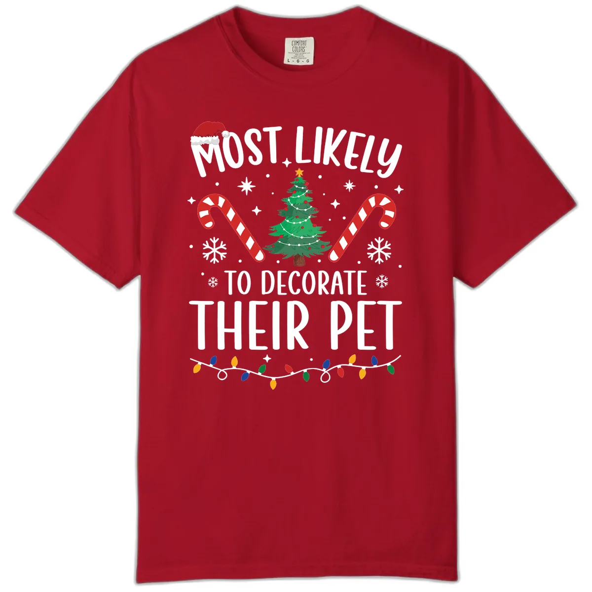 Most Likely To Decorate Their Pet Christmas Comfort Color in Red