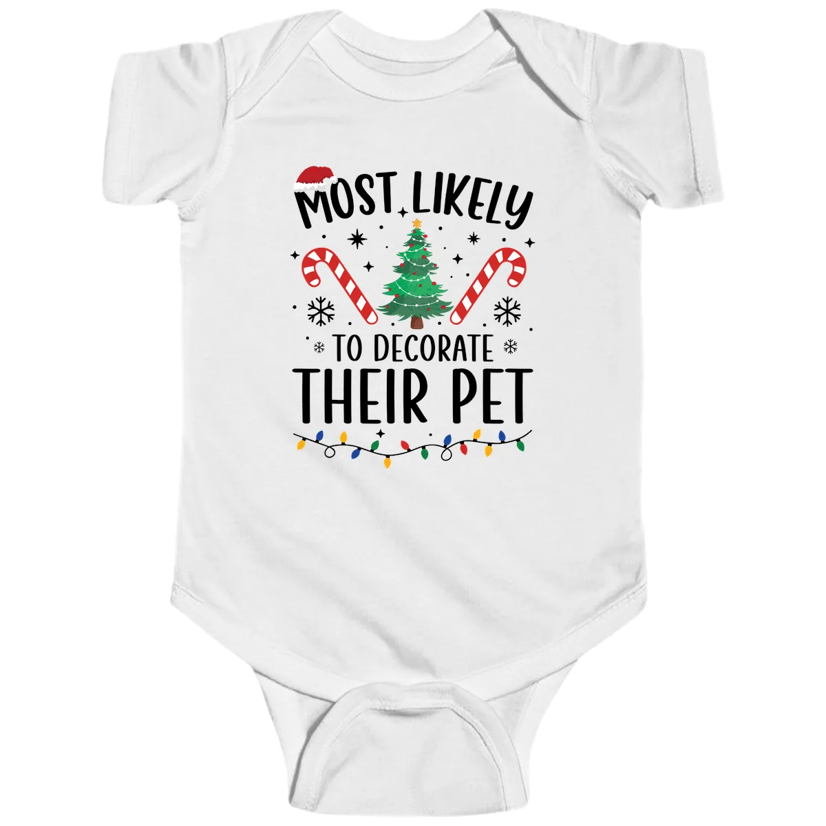 Most Likely To Decorate Their Pet Christmas Baby Onesie in White