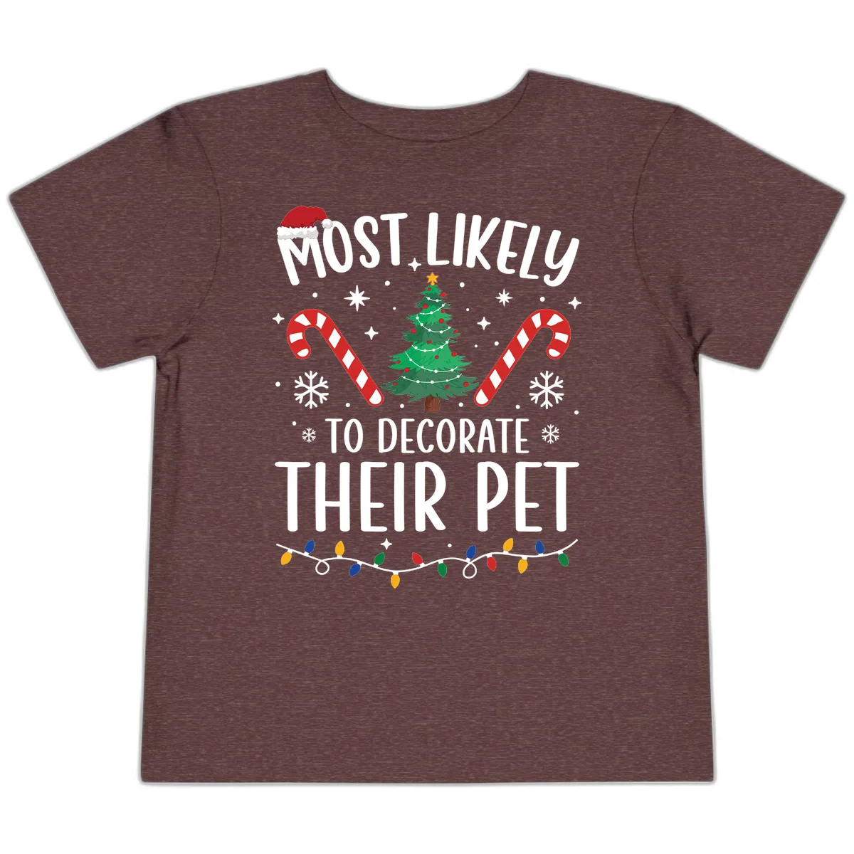 Most Likely To Decorate Their Pet Christmas Toddler T-Shirt in Heather Maroon