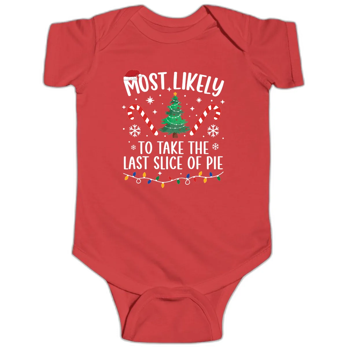 Most Likely To Take The Last Slice Baby Onesie in Red