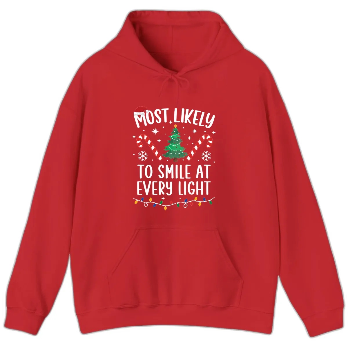 Most Likely To Smile At Every Light Hoodie in Red