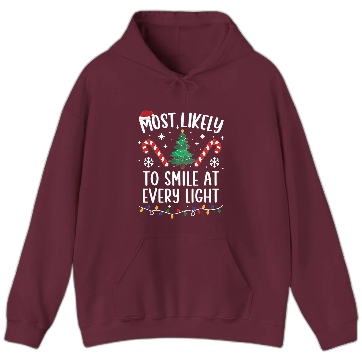 Most Likely To Smile At Every Light Hoodie in Maroon