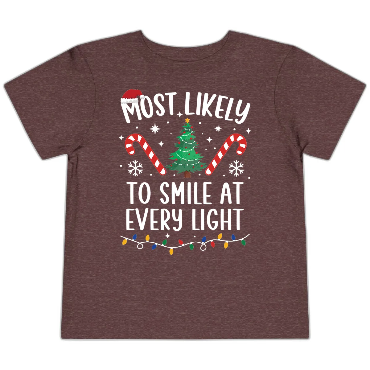 Most Likely To Smile At Every Light Toddler T-Shirt in Heather Maroon
