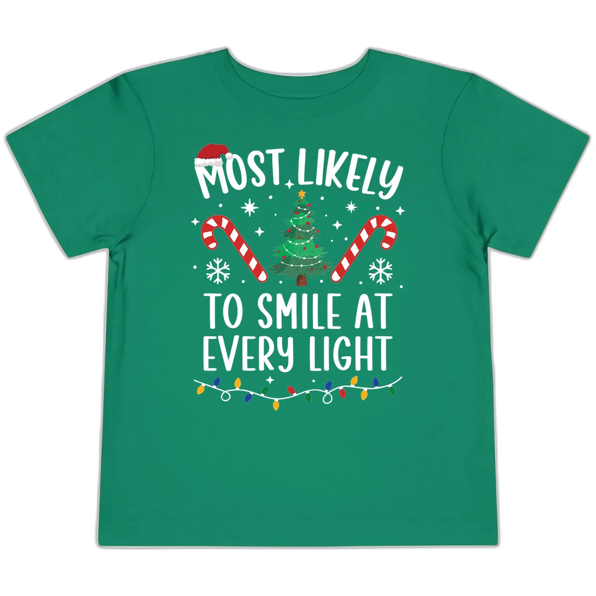 Most Likely To Smile At Every Light Toddler T-Shirt in Kelly