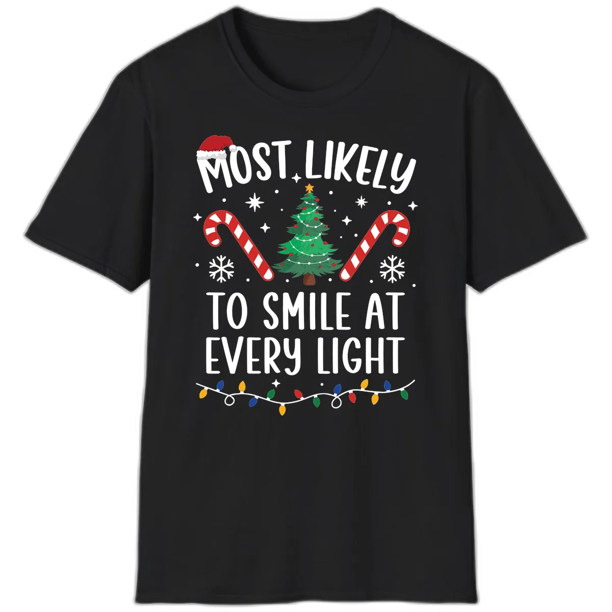 Most Likely To Smile At Every Light T-Shirt in Black
