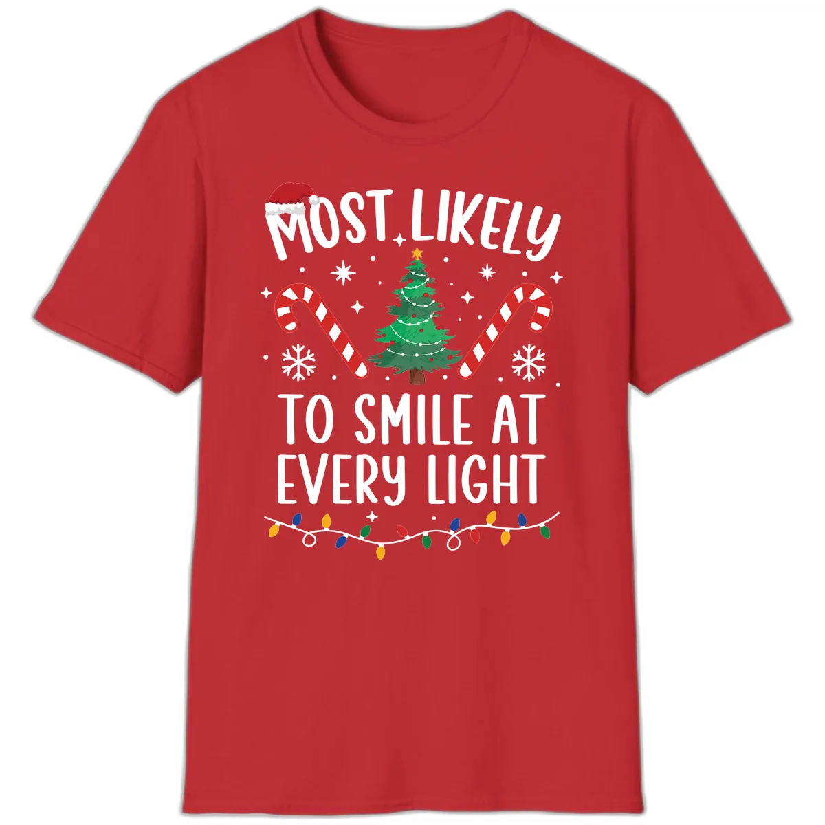 Most Likely To Smile At Every Light T-Shirt in Red