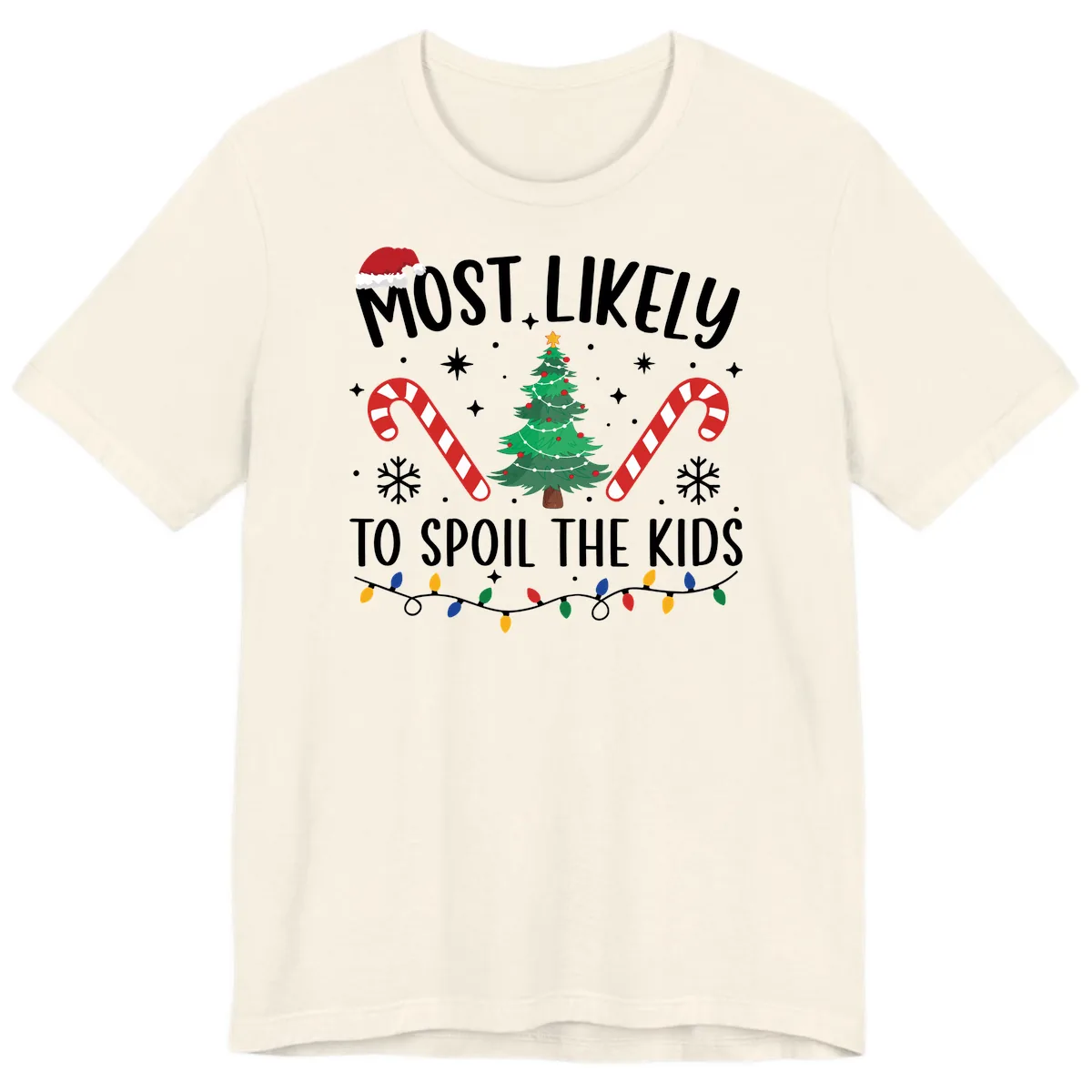 Most Likely To Spoil The Kids Christmas Premium T-Shirt in Natural