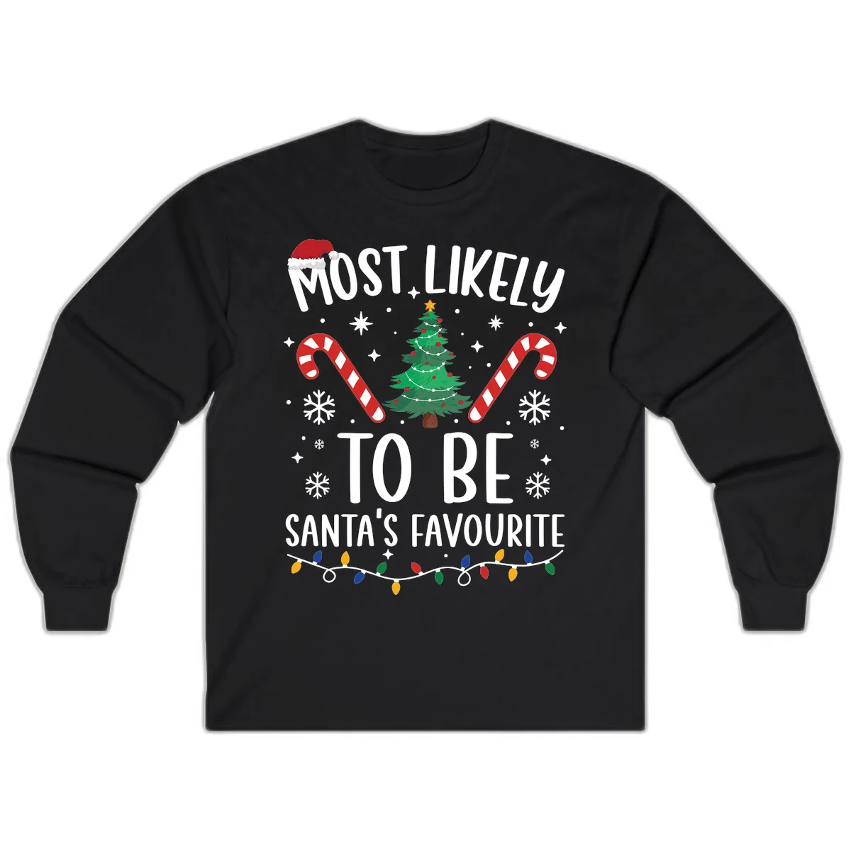 Most Likely To Be Santa's Favourite Long Sleeve in Black