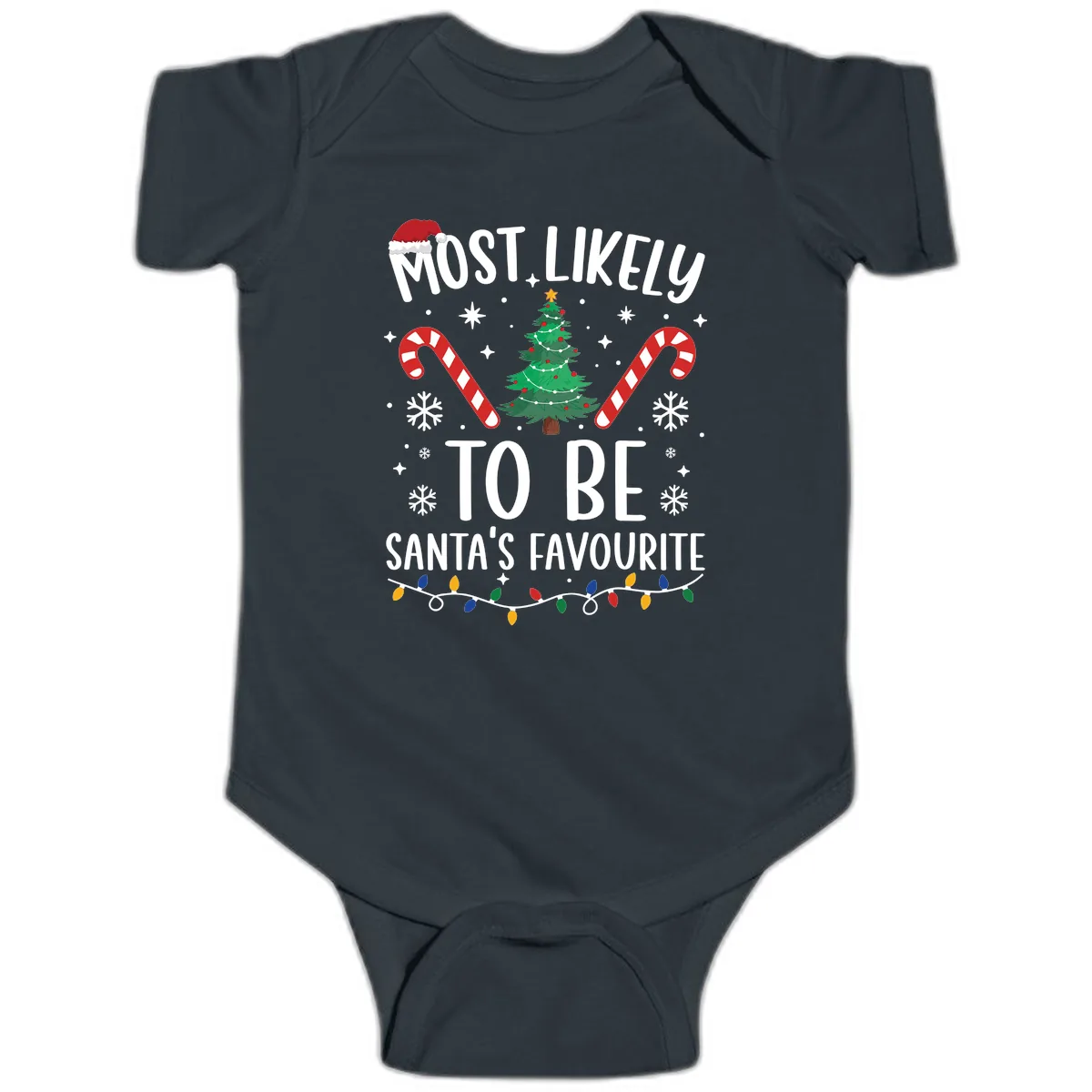 Most Likely To Be Santa's Favourite Baby Onesie in Black