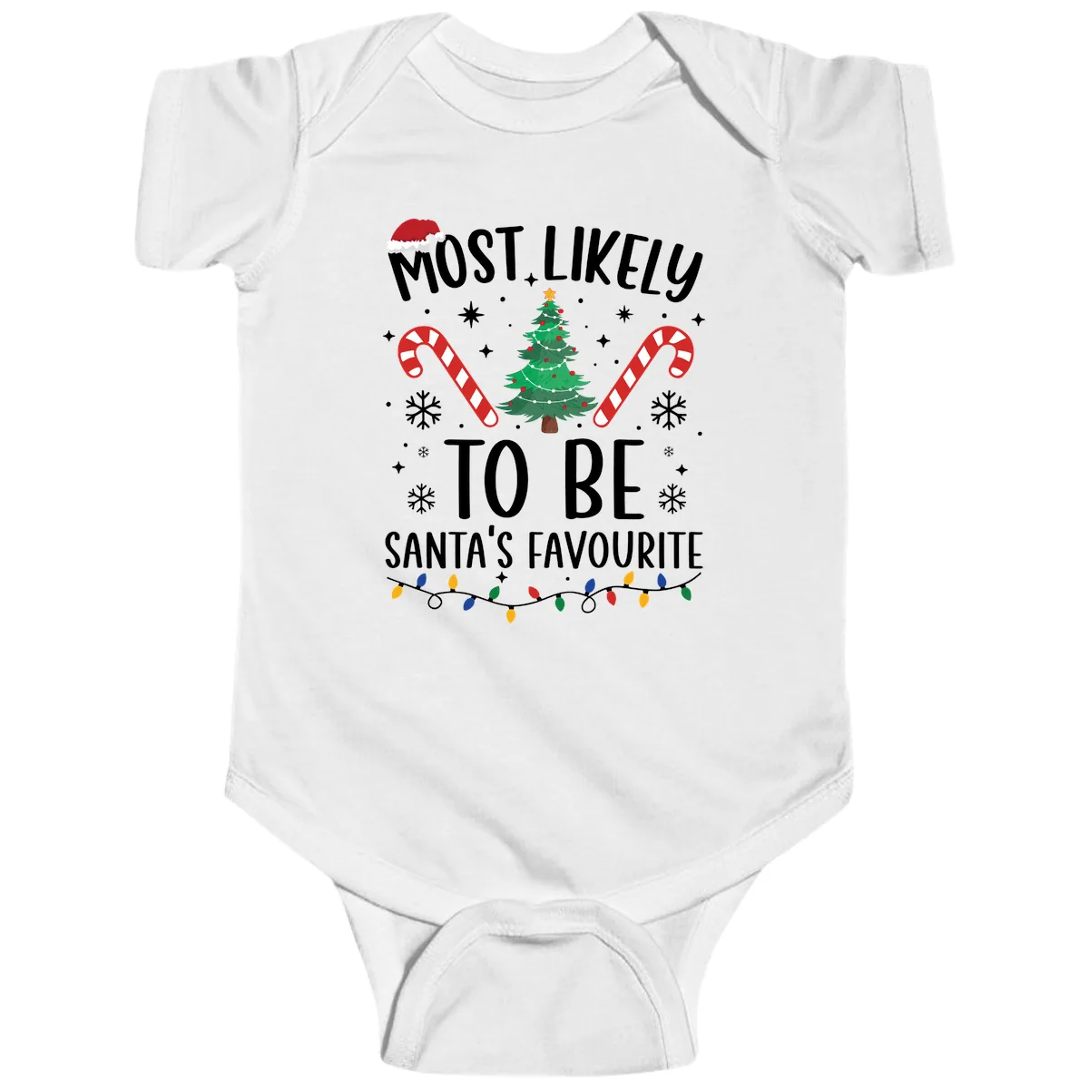 Most Likely To Be Santa's Favourite Baby Onesie in White