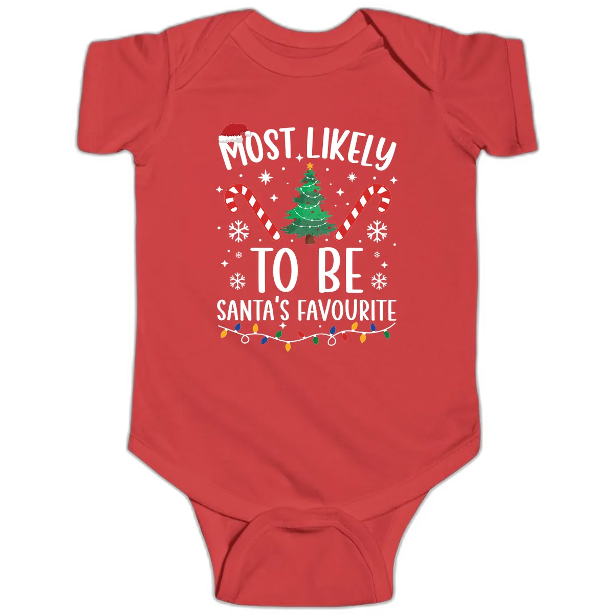 Most Likely To Be Santa's Favourite Baby Onesie in Red